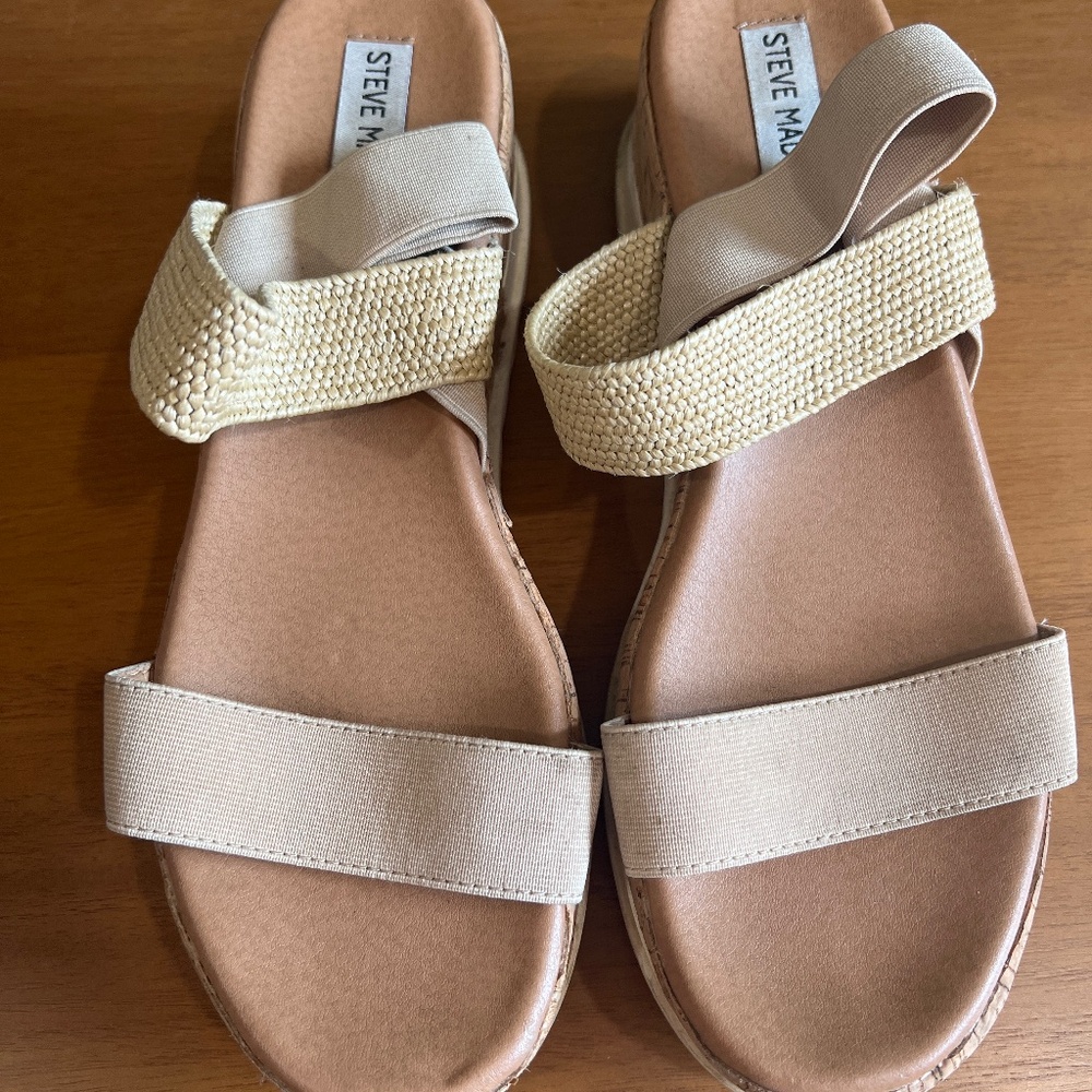 Beige Strappy cork sandals